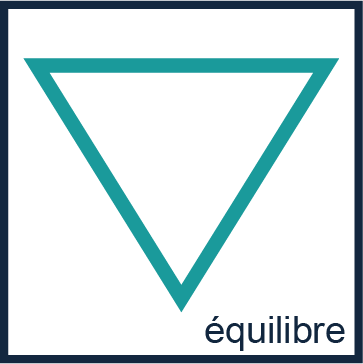 Logo équilibre représentant un triangle tenant en équilibre sur son sommet